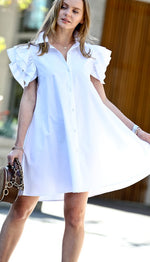 Load image into Gallery viewer, White Button Down Dress
