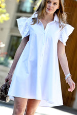 Load image into Gallery viewer, White Button Down Dress
