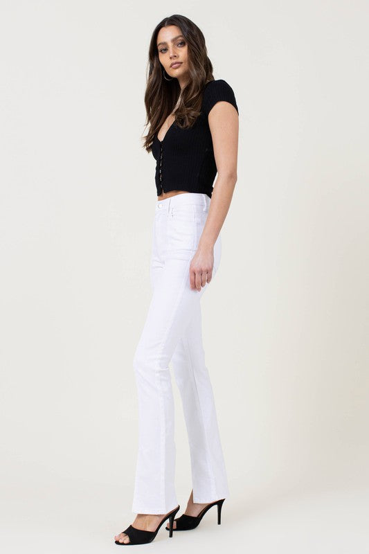 Front Slit Slim Bootcut Jeans