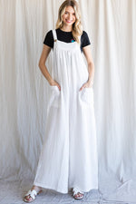 Load image into Gallery viewer, Ivory Solid Linen Overalls
