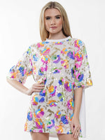 Load image into Gallery viewer, White Sequin T-Shirt Dress/Tunic
