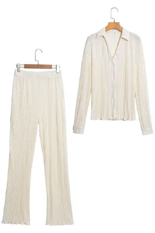 Pleated Pant Set