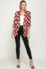 Load image into Gallery viewer, Polka Dots Wine Blazer
