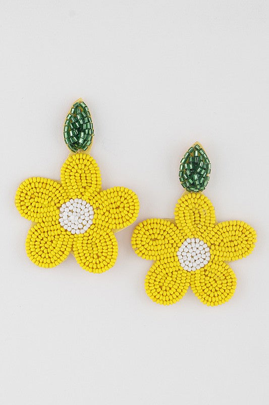 Beaded Flower Earrings